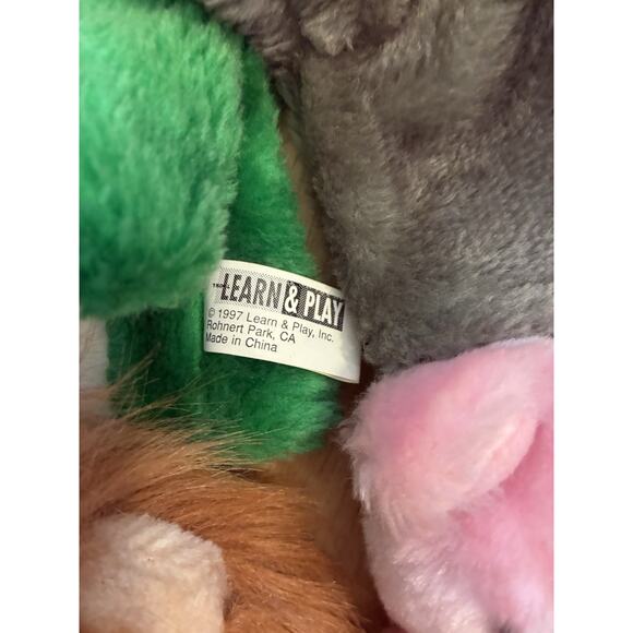 Vintage 90s Animal Hand Puppets LION, PIG, ELEPHANT, ALLIGATOR Learn & Play Kids - Picture 6 of 11